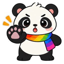 注意をうながす、パンダのキャラクター