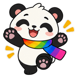 よろこぶ、パンダのキャラクター