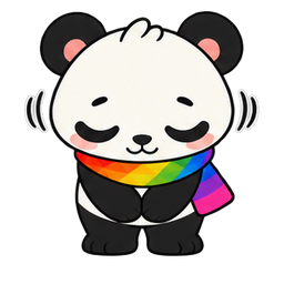おじぎをする、パンダのキャラクター